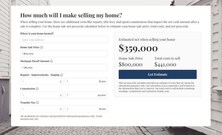 Home Sale Calculator